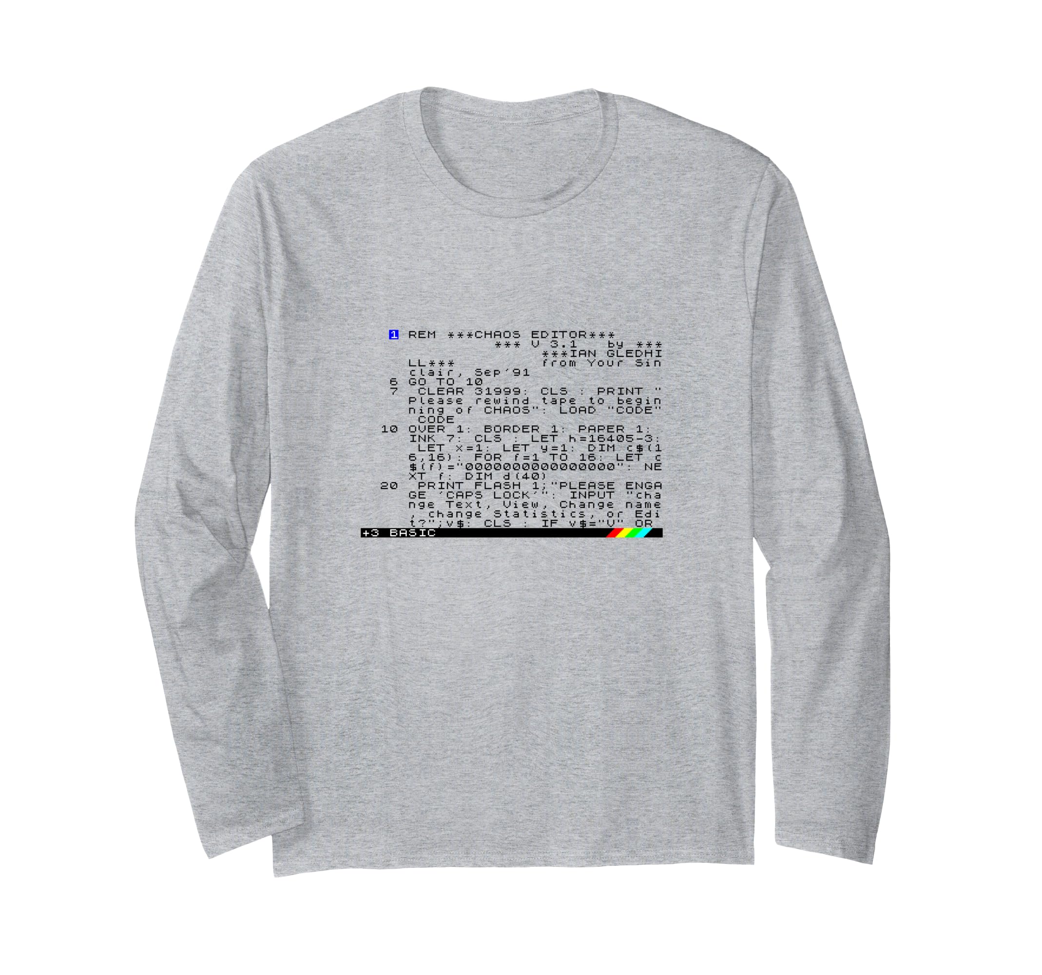 Tシャツ Sinclair Spectrum BASIC - Chaos Editor